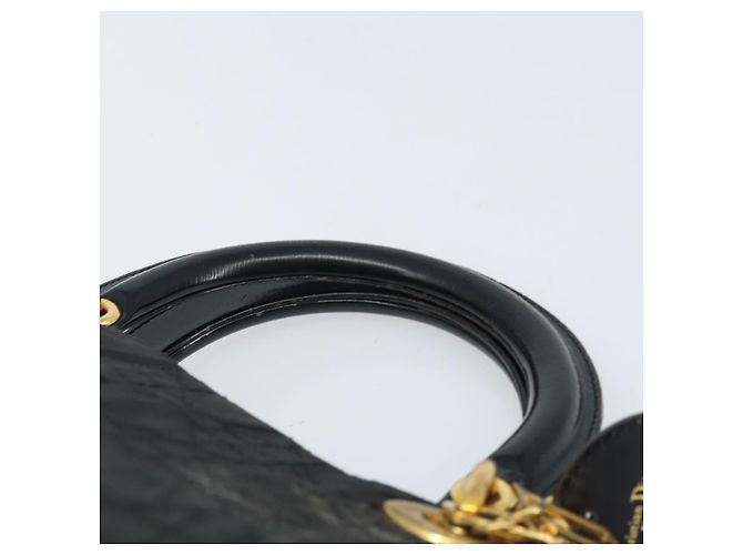Christian Dior Borsa Lady Dior in nylon rosa e oro Auth 173806 D'oro - vista 8