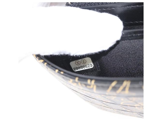 CHANEL 2.55 Cartera Larga Croco Grabada Negra Dorada CC Auth 172450SAV Negro Dorado - vista 10