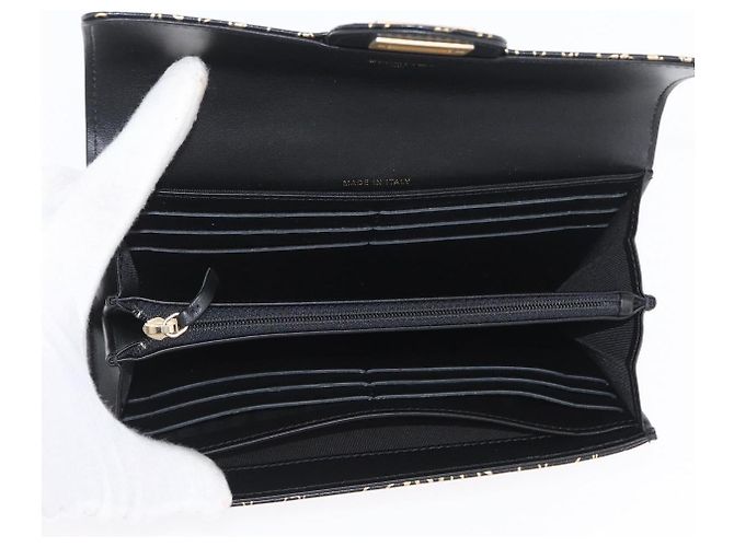 CHANEL 2.55 Cartera Larga Croco Grabada Negra Dorada CC Auth 172450SAV Negro Dorado - vista 21