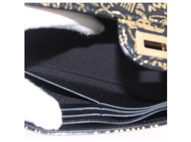 CHANEL 2.55 Cartera Larga Croco Grabada Negra Dorada CC Auth 172450SAV Negro Dorado - vista 23