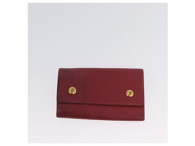 Hermès Portafoglio HERMES in pelle 2 pezzi Rosso Rosa Auth bs33530 - vue 11