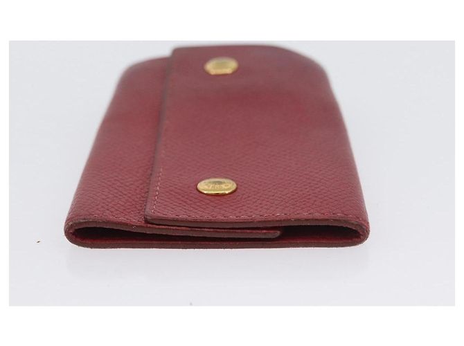 Hermès Portafoglio HERMES in pelle 2 pezzi Rosso Rosa Auth bs33530 - vue 13
