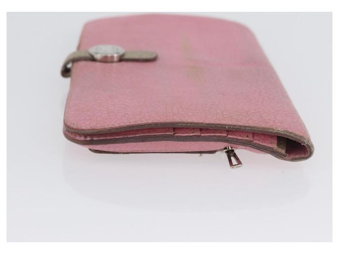Hermès Portafoglio HERMES in pelle 2 pezzi Rosso Rosa Auth bs33530 - vue 4