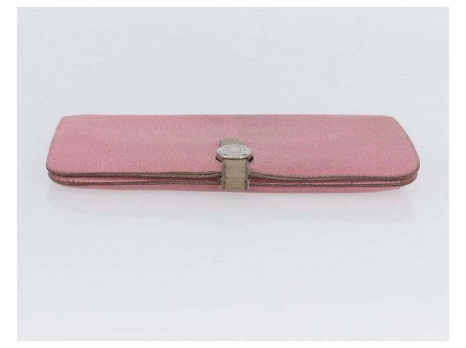 Hermès Portafoglio HERMES in pelle 2 pezzi Rosso Rosa Auth bs33530 - vue 6