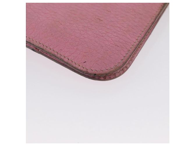 Hermès Portafoglio HERMES in pelle 2 pezzi Rosso Rosa Auth bs33530 - vue 7