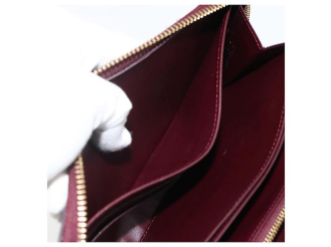 LOUIS VUITTON Monogram Vernis Zippy Long Wallet Rouge Favist M91536 Auth BA11335 - vista 23