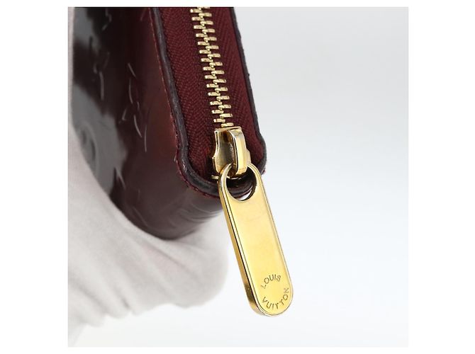 LOUIS VUITTON Monogram Vernis Zippy Long Wallet Rouge Favist M91536 Auth BA11335 - vista 8