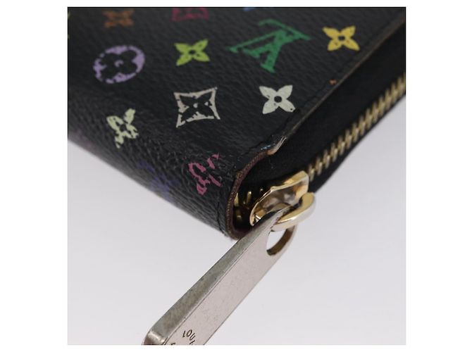 LOUIS VUITTON Multicolor Zippy Wallet Long Wallet Black M60243 LV Auth BA11010 - view 16