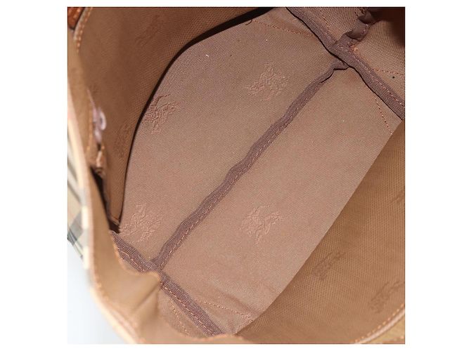 Borsa a mano Burberrys Nova Check in tela beige oro Auth 173795 D'oro - vista 10
