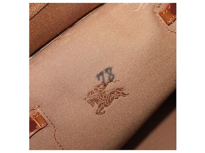 Borsa a mano Burberrys Nova Check in tela beige oro Auth 173795 D'oro - vista 12