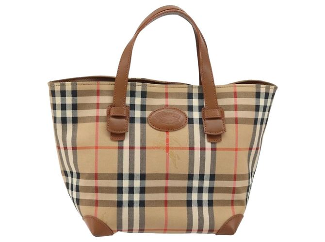 Borsa a mano Burberrys Nova Check in tela beige oro Auth 173795 D'oro - vista 13