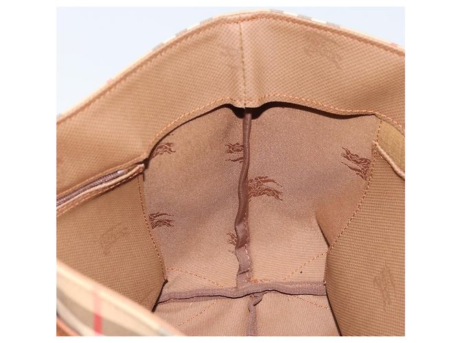 Borsa a mano Burberrys Nova Check in tela beige oro Auth 173795 D'oro - vista 18
