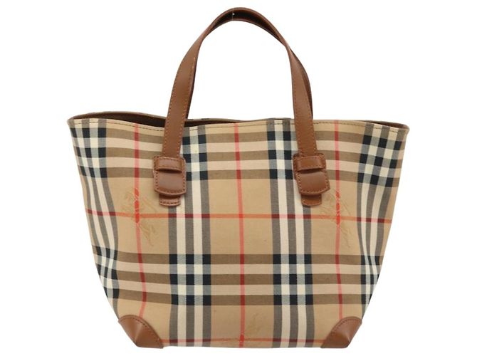 Borsa a mano Burberrys Nova Check in tela beige oro Auth 173795 D'oro - vista 2