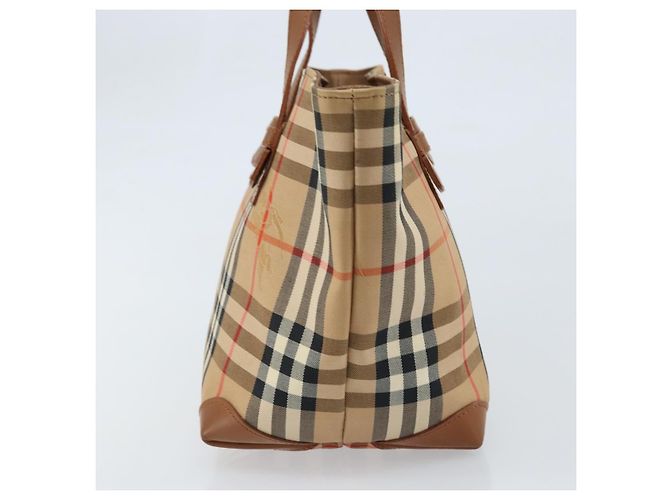 Borsa a mano Burberrys Nova Check in tela beige oro Auth 173795 D'oro - vista 3