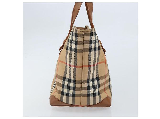 Borsa a mano Burberrys Nova Check in tela beige oro Auth 173795 D'oro - vista 4