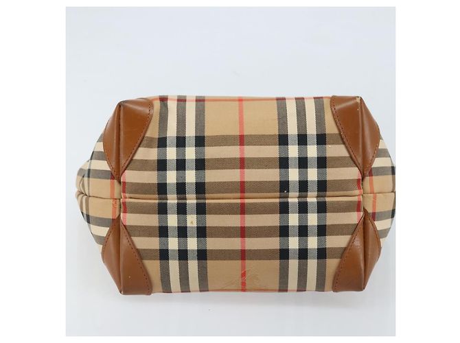 Borsa a mano Burberrys Nova Check in tela beige oro Auth 173795 D'oro - vista 5