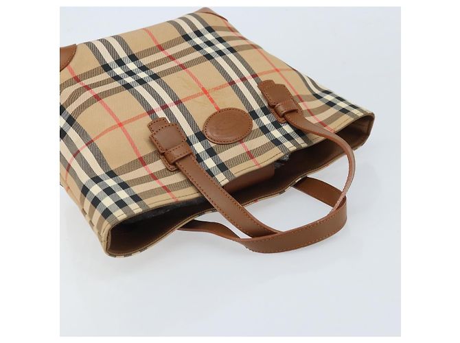 Borsa a mano Burberrys Nova Check in tela beige oro Auth 173795 D'oro - vista 6