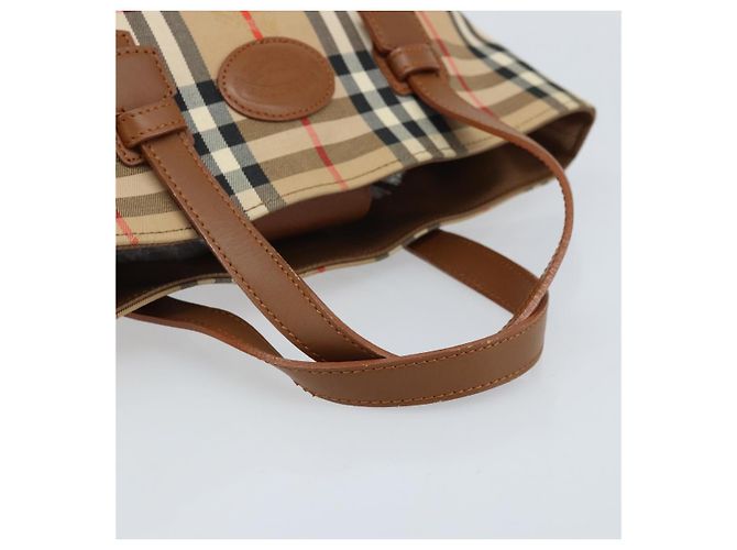 Borsa a mano Burberrys Nova Check in tela beige oro Auth 173795 D'oro - vista 7