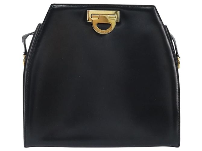 Céline Borsa a Spalla CELINE in Pelle Nera Oro Auth ka2942 Nero D'oro - vista 13