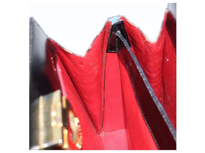 Céline Borsa a Spalla CELINE in Pelle Nera Oro Auth ka2942 Nero D'oro - vista 20