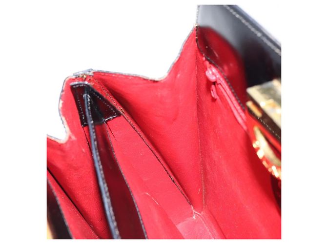 Céline Borsa a Spalla CELINE in Pelle Nera Oro Auth ka2942 Nero D'oro - vista 21