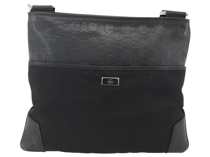 GUCCI Guccissima Schultertasche Canvas Schwarz Silber 161822 Auth ep13661 - Ansicht 2