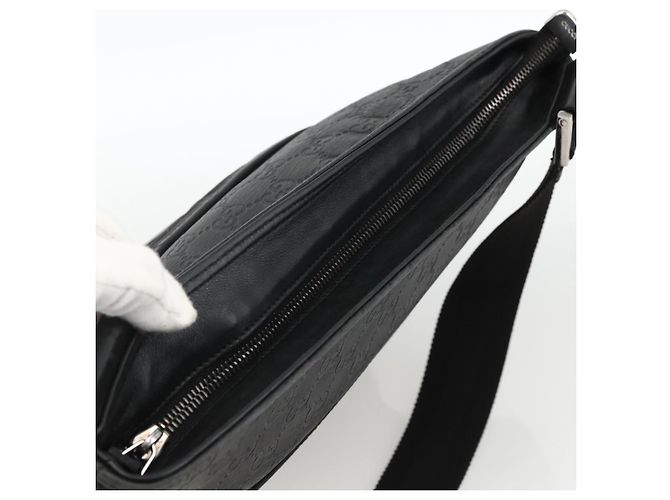 GUCCI Guccissima Schultertasche Canvas Schwarz Silber 161822 Auth ep13661 - Ansicht 6