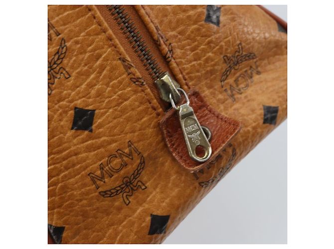 Borsa Boston Vicetos Logogram MCM in pelle PVC marrone e oro Auth BA11007 D'oro - vista 16
