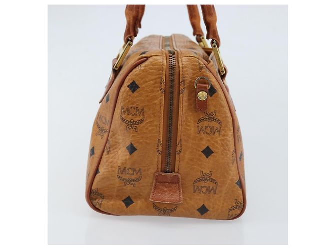 Borsa Boston Vicetos Logogram MCM in pelle PVC marrone e oro Auth BA11007 D'oro - vista 5