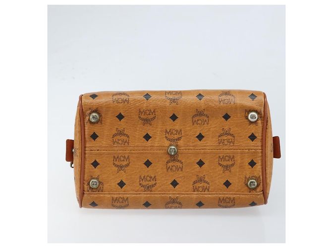 Borsa Boston Vicetos Logogram MCM in pelle PVC marrone e oro Auth BA11007 D'oro - vista 9