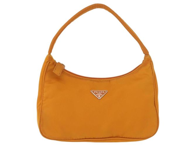 PRADA Borsa a mano in nylon arancione oro Auth ARZ521V D'oro - vista 13