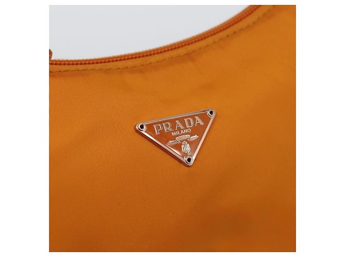 PRADA Borsa a mano in nylon arancione oro Auth ARZ521V D'oro - vista 18