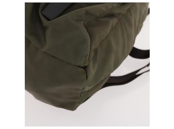 PRADA Backpack Nylon Khaki Silver Auth ti3677 Silvery - view 16
