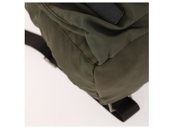 PRADA Backpack Nylon Khaki Silver Auth ti3677 Silvery - view 17