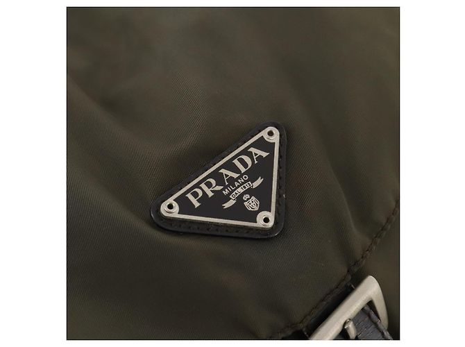 PRADA Backpack Nylon Khaki Silver Auth ti3677 Silvery - view 20