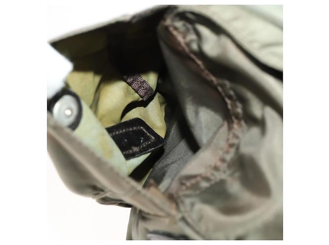 PRADA Backpack Nylon Khaki Silver Auth ti3677 Silvery - view 29