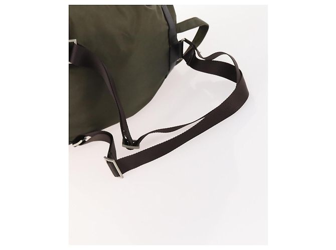 PRADA Backpack Nylon Khaki Silver Auth ti3677 Silvery - view 8