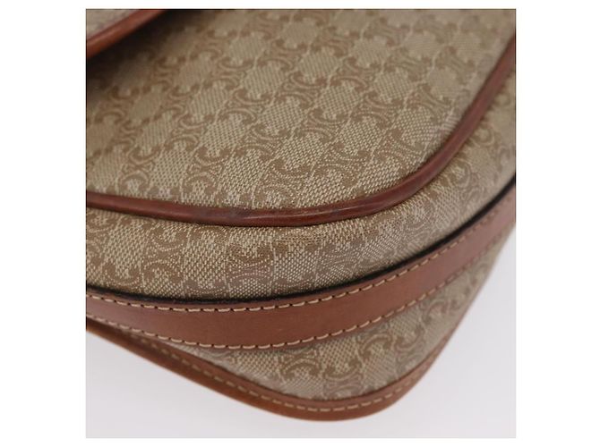Céline Bolso de Hombro de Lona Macadam CELINE PVC Beige Oro Auth LNZ981 Dorado - vista 14