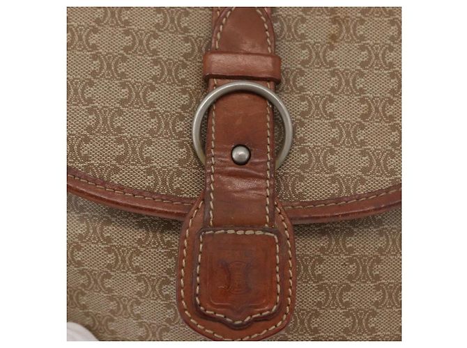 Céline Bolso de Hombro de Lona Macadam CELINE PVC Beige Oro Auth LNZ981 Dorado - vista 18