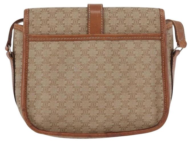Céline Bolso de Hombro de Lona Macadam CELINE PVC Beige Oro Auth LNZ981 Dorado - vista 2