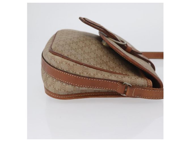 Céline Bolso de Hombro de Lona Macadam CELINE PVC Beige Oro Auth LNZ981 Dorado - vista 3