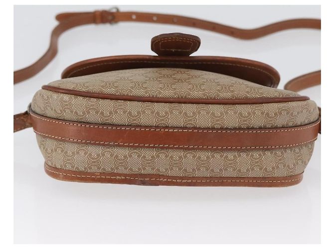 Céline Bolso de Hombro de Lona Macadam CELINE PVC Beige Oro Auth LNZ981 Dorado - vista 5
