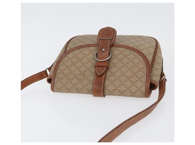 Céline Bolso de Hombro de Lona Macadam CELINE PVC Beige Oro Auth LNZ981 Dorado - vista 6
