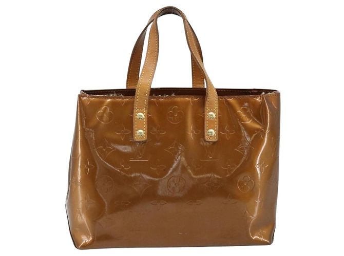 LOUIS VUITTON Monogram Vernis Reade PM Borsa a Mano Bronzo M91146 LV Auth LNZ563 - vista 13
