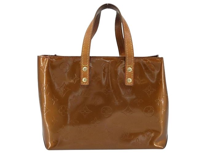 LOUIS VUITTON Monogram Vernis Reade PM Borsa a Mano Bronzo M91146 LV Auth LNZ563 - vista 2