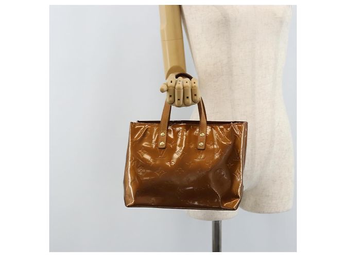 LOUIS VUITTON Monogram Vernis Reade PM Borsa a Mano Bronzo M91146 LV Auth LNZ563 - vista 23