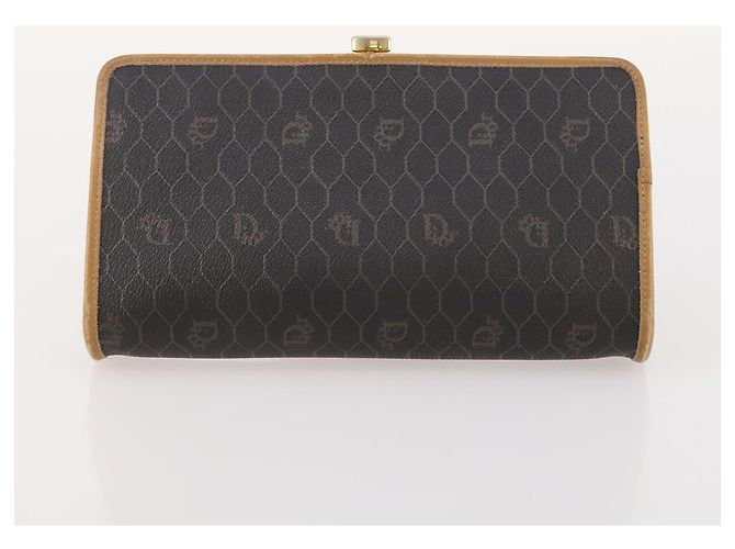 Borsa a mano in tela a nido d'ape PVC 2 pezzi Christian Dior Nera Auth ti3763 Nero - vista 11