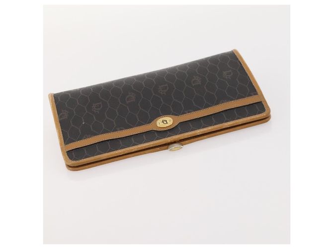 Borsa a mano in tela a nido d'ape PVC 2 pezzi Christian Dior Nera Auth ti3763 Nero - vista 13