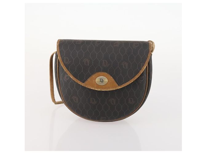 Borsa a mano in tela a nido d'ape PVC 2 pezzi Christian Dior Nera Auth ti3763 Nero - vista 2