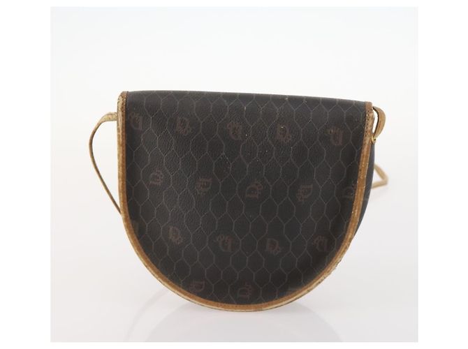 Borsa a mano in tela a nido d'ape PVC 2 pezzi Christian Dior Nera Auth ti3763 Nero - vista 3